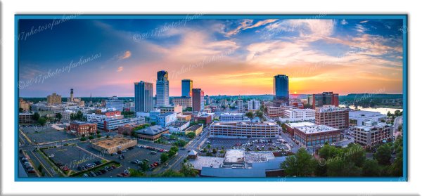 02.1a Downtown Little Rock At Sundown In July - Professional Panoramas Of Arkansas photography by Paul Caldwell